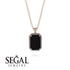 Halo Emerald Cut Black Diamond Necklace - Izabella No. 8 image 8