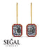 Halo Emerald Cut Diamond Earrings - Izabella No. 46 image 15