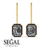 Halo Emerald Cut Diamond Earrings - Izabella No. 31 image 15