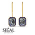 Halo Emerald Cut Diamond Earrings - Izabella No. 61 image 15