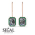 Halo Emerald Cut Diamond Earrings - Izabella No. 17