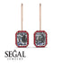 Halo Emerald Cut Diamond Earrings - Izabella No. 47 image 15