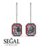 Halo Emerald Cut Diamond Earrings - Izabella No. 48 image 15