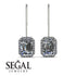 Halo Emerald Cut Diamond Earrings - Izabella No. 3 image 15