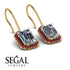 Halo Emerald Cut Diamond Earrings - Izabella No. 46 image 2