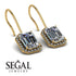 Halo Emerald Cut Diamond Earrings - Izabella No. 1 image 2
