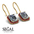 Halo Emerald Cut Diamond Earrings - Izabella No. 46