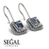 Halo Emerald Cut Diamond Earrings - Izabella No. 3