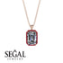 Halo Emerald Cut Diamond Necklace - Izabella No. 47 image 8