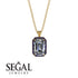Halo Emerald Cut Diamond Necklace - Izabella No. 61