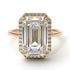 Two Tones Halo Emerald Cut Halo Diamond Engagement Ring - Izabella No. 76