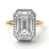 Two Tones Halo Emerald Cut Halo Diamond Engagement Ring - Izabella No. 77