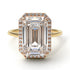 Two Tones Halo Emerald Cut Halo Diamond Engagement Ring - Izabella No. 76