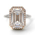 Two Tones Halo Emerald Cut Halo Diamond Engagement Ring - Izabella No. 78