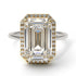 Two Tones Halo Emerald Cut Halo Diamond Engagement Ring - Izabella No. 77