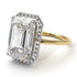 Two Tones Halo Emerald Cut Halo Diamond Engagement Ring - Izabella No. 77
