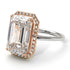Two Tones Halo Emerald Cut Halo Diamond Engagement Ring - Izabella No. 78