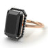 Two Tones Halo Emerald Cut Halo Black Diamond Engagement Ring - Izabella No. 81