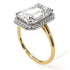 Two Tones Halo Emerald Cut Halo Diamond Engagement Ring - Izabella No. 77