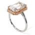 Two Tones Halo Emerald Cut Halo Diamond Engagement Ring - Izabella No. 78