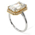 Two Tones Halo Emerald Cut Halo Diamond Engagement Ring - Izabella No. 77