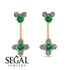Hanging Emerald Compass Earrings - Brittany No. 4