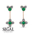 Hanging Emerald Compass Earrings - Brittany No. 5