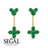 Hanging Emerald Compass Earrings - Brittany No. 19