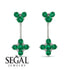 Hanging Emerald Compass Earrings - Brittany No. 21