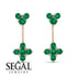 Hanging Emerald Compass Earrings - Brittany No. 20