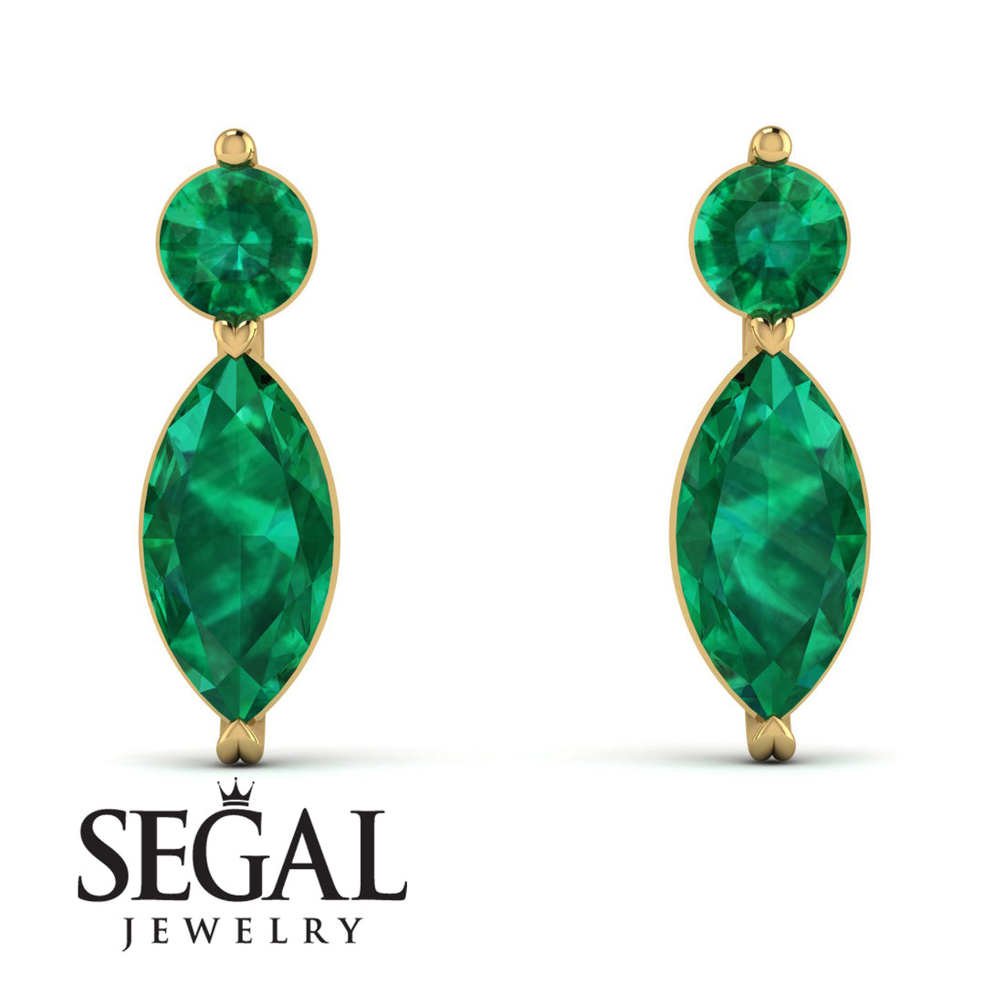 Hanging Marquise Emerald Earrings - Lacey No. 4
