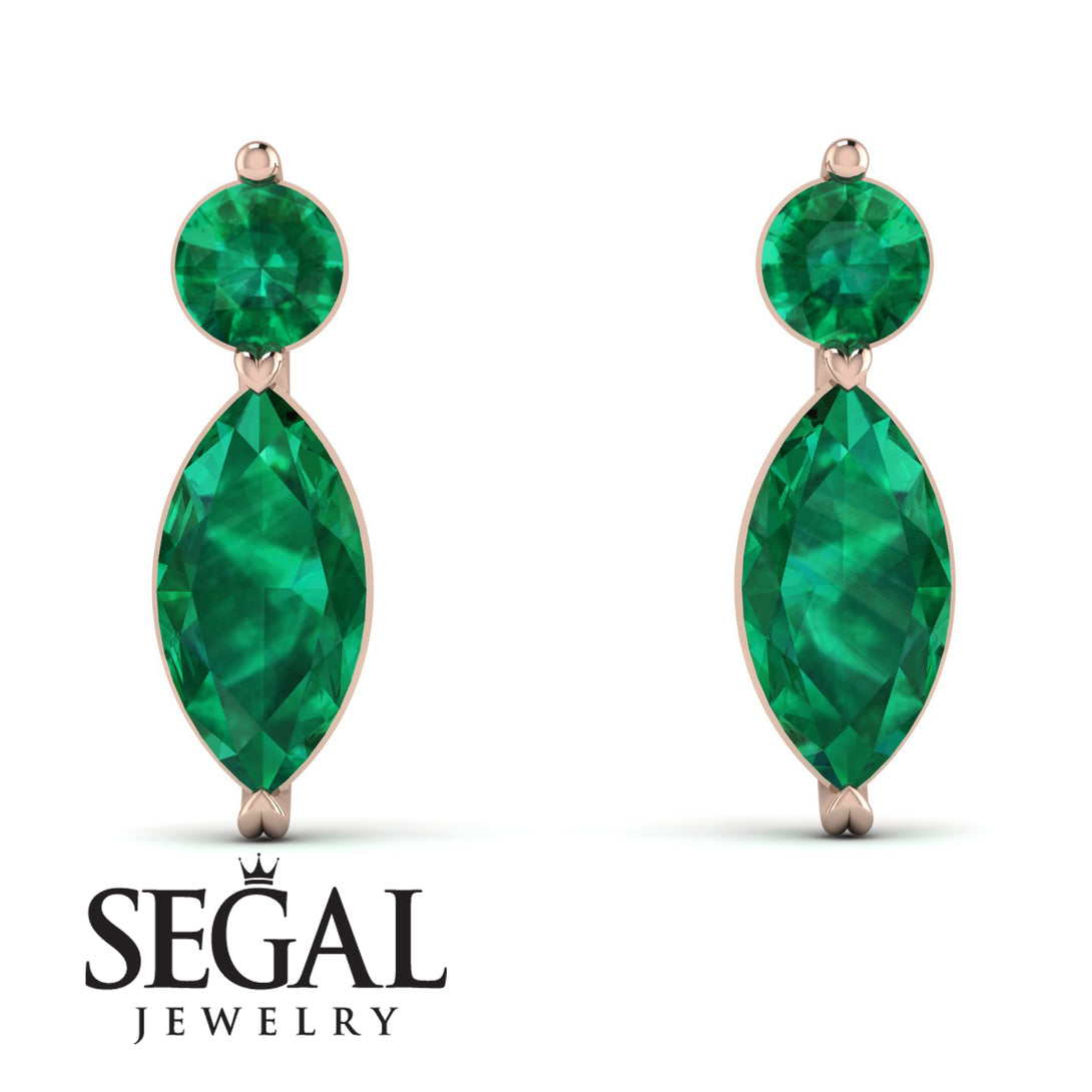 Hanging Marquise Emerald Earrings - Lacey No. 5