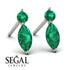 Hanging Marquise Emerald Earrings - Lacey No. 6