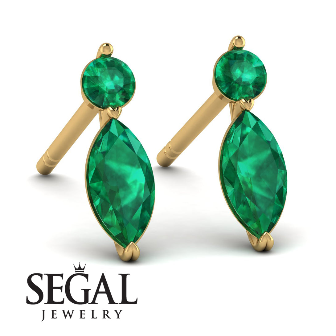 Hanging Marquise Emerald Earrings - Lacey No. 4