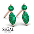 Hanging Marquise Emerald Earrings - Lacey No. 5