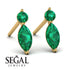 Hanging Marquise Emerald Earrings - Lacey No. 4