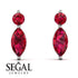 Hanging Marquise Ruby Earrings - Lacey No. 12