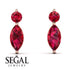 Hanging Marquise Ruby Earrings - Lacey No. 11