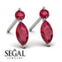 Hanging Marquise Ruby Earrings - Lacey No. 12