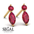Hanging Marquise Ruby Earrings - Lacey No. 10