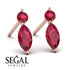Hanging Marquise Ruby Earrings - Lacey No. 11