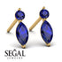 Hanging Marquise Sapphire Earrings - Lacey No. 13