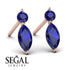 Hanging Marquise Sapphire Earrings - Lacey No. 14