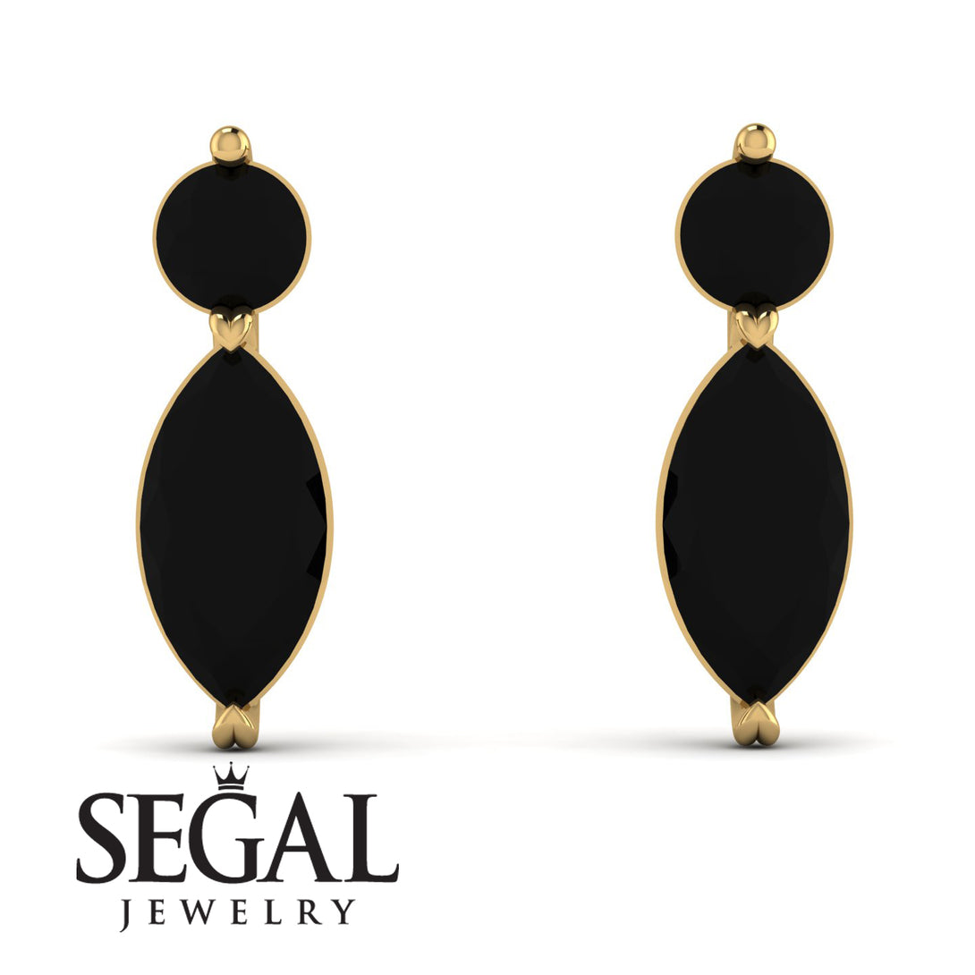 Hanging Marquise Black Diamond Earrings - Lacey No. 7