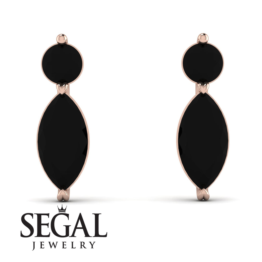 Hanging Marquise Black Diamond Earrings - Lacey No. 8