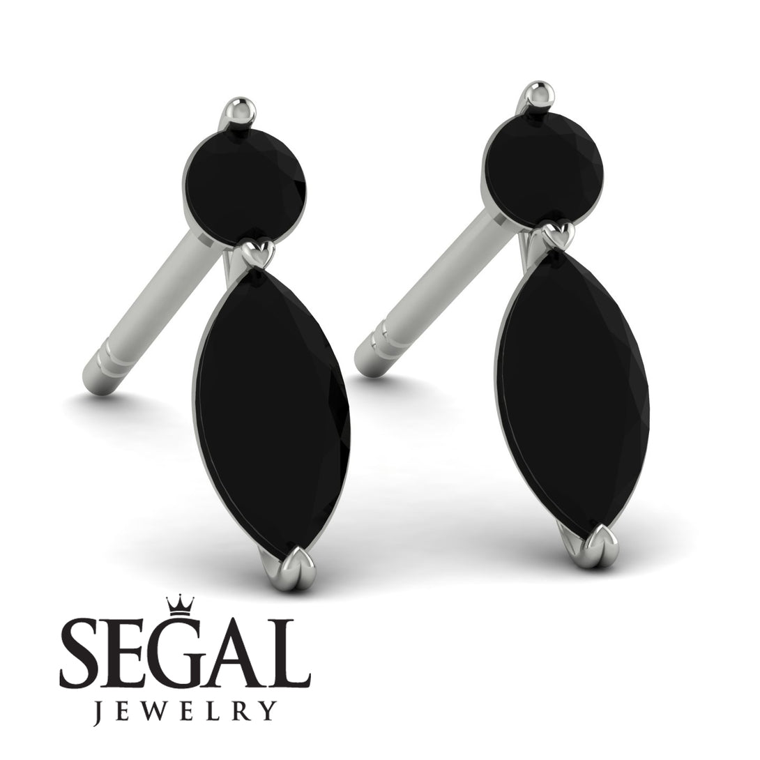 Hanging Marquise Black Diamond Earrings - Lacey No. 9