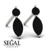 Hanging Marquise Black Diamond Earrings - Lacey No. 9