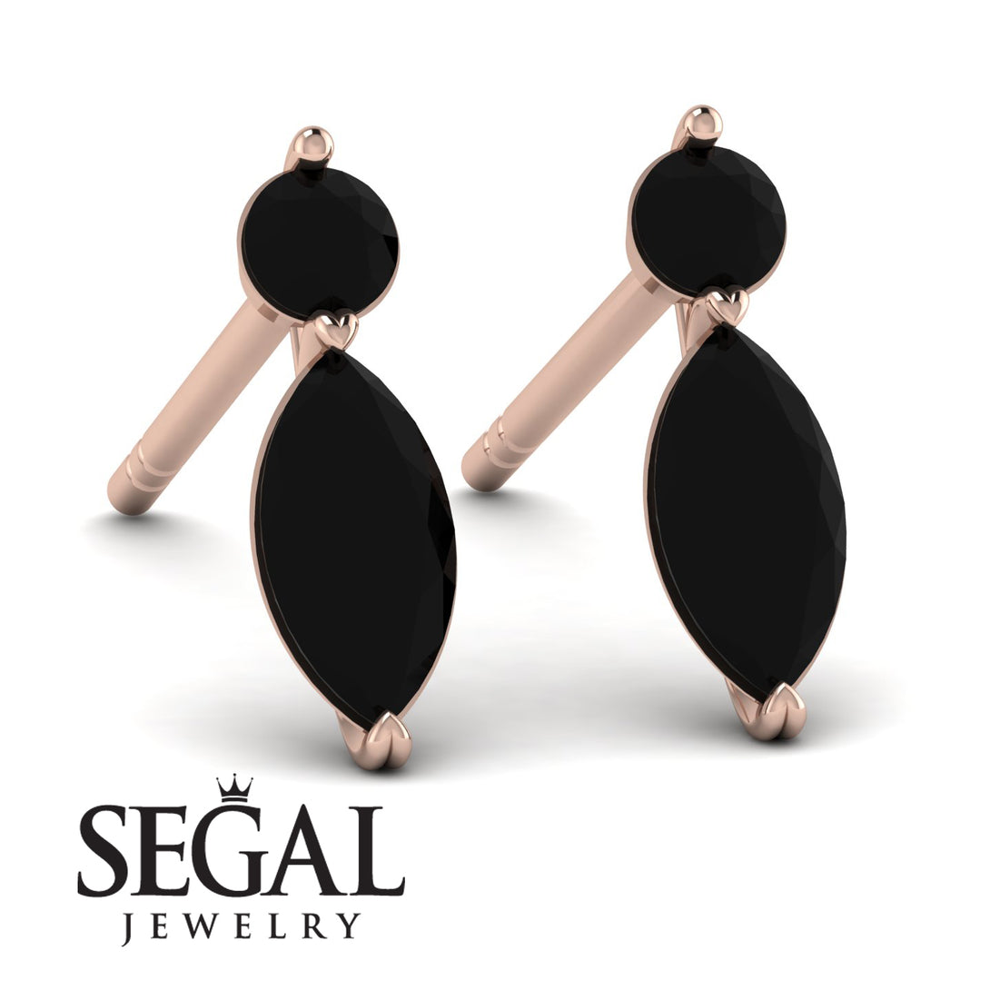 Hanging Marquise Black Diamond Earrings - Lacey No. 8