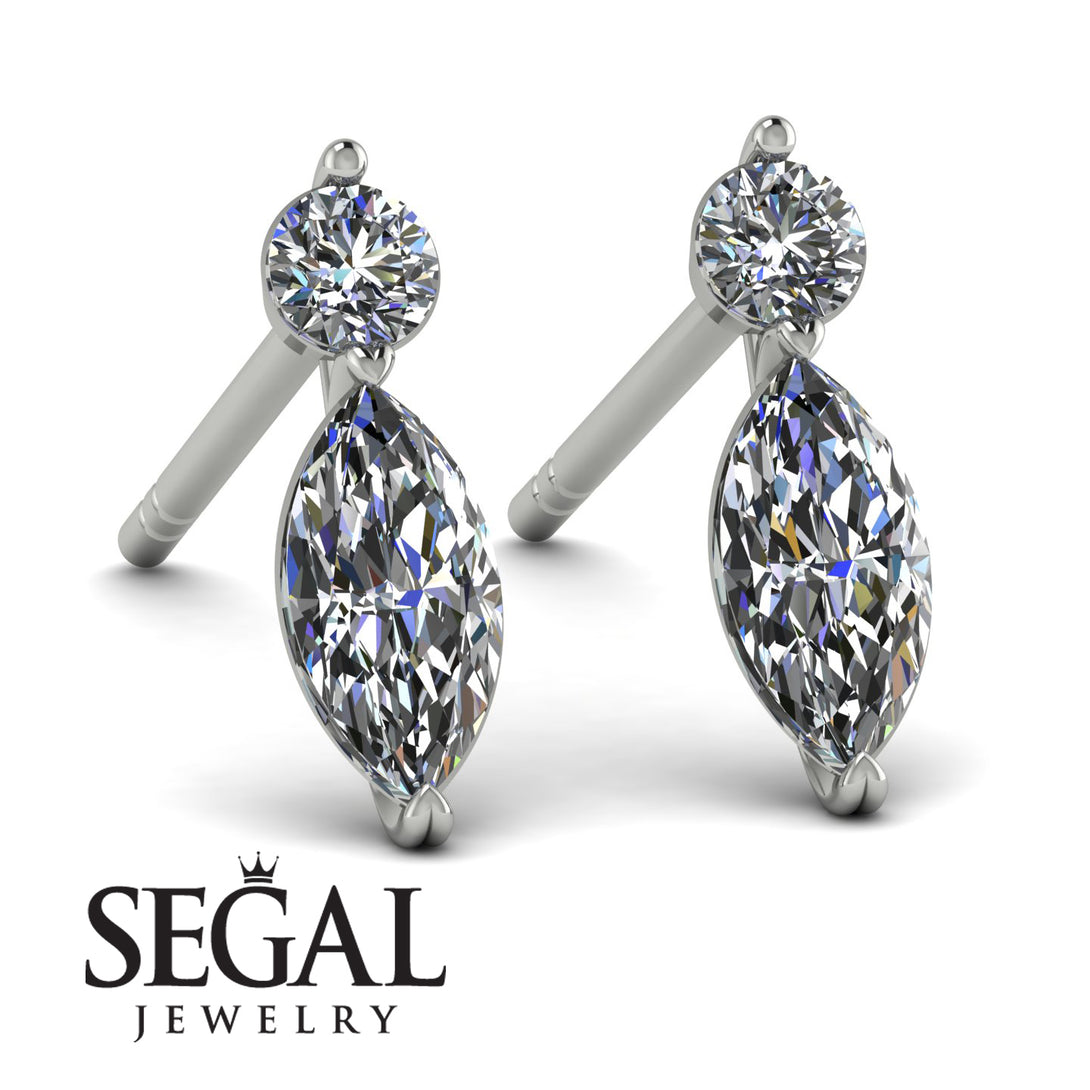 Hanging Marquise Diamond Earrings - Lacey No. 3