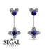 Hanging Sapphire Compass Earrings - Brittany No. 15